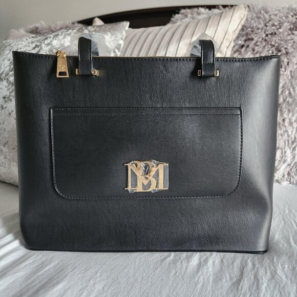 NWT Badgley Mischka Black Tote with gold accents NWT - Picture 11 of 16